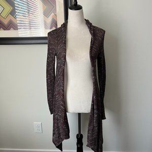 Hampshire Studio Maroon Heather Hi/Lo Hoodie Cardigan S